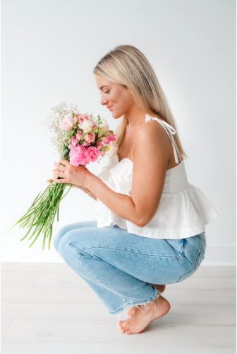 spray tanned engagement photo